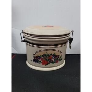 Knotts Berry Farm Ceramic Canister Food Storage Hinge Lid Food STASH Cookie Jar